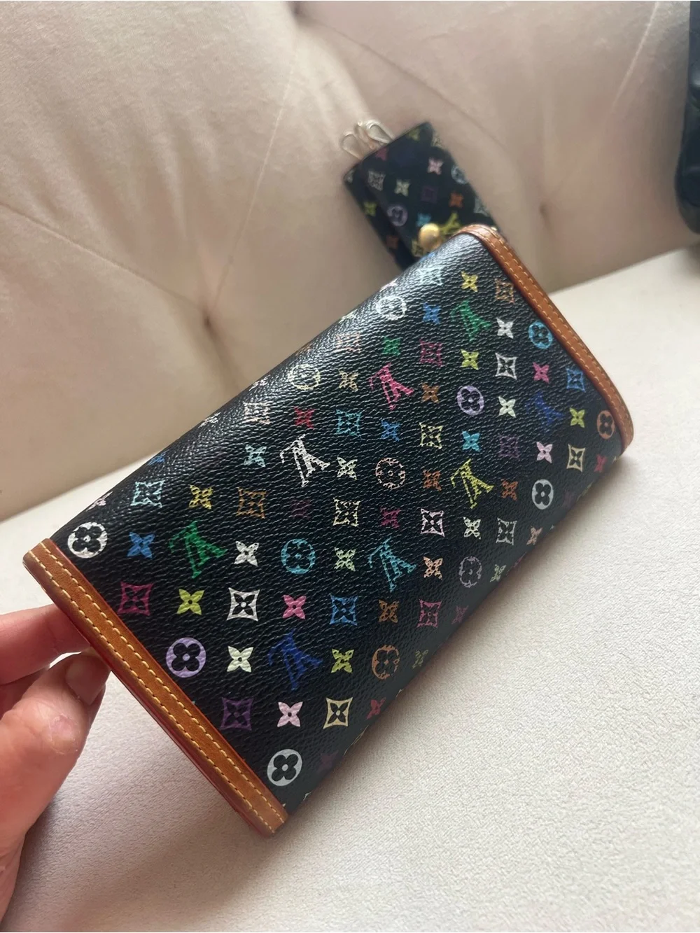 Louis Vuitton Mulicolor set wallet and keys holder